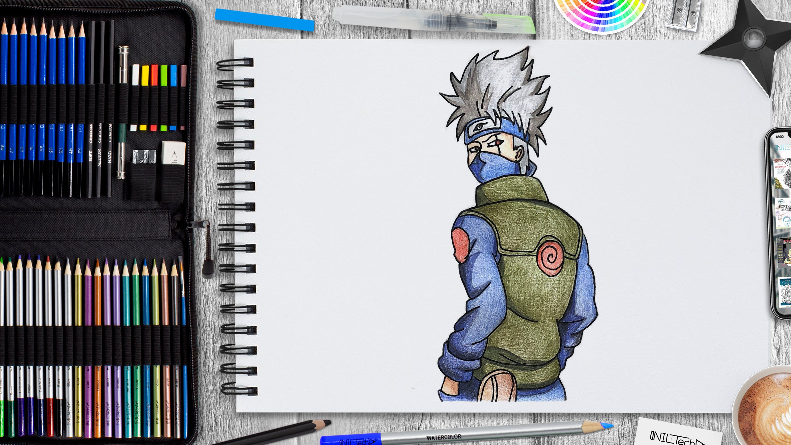 How to draw kakashi nil tech