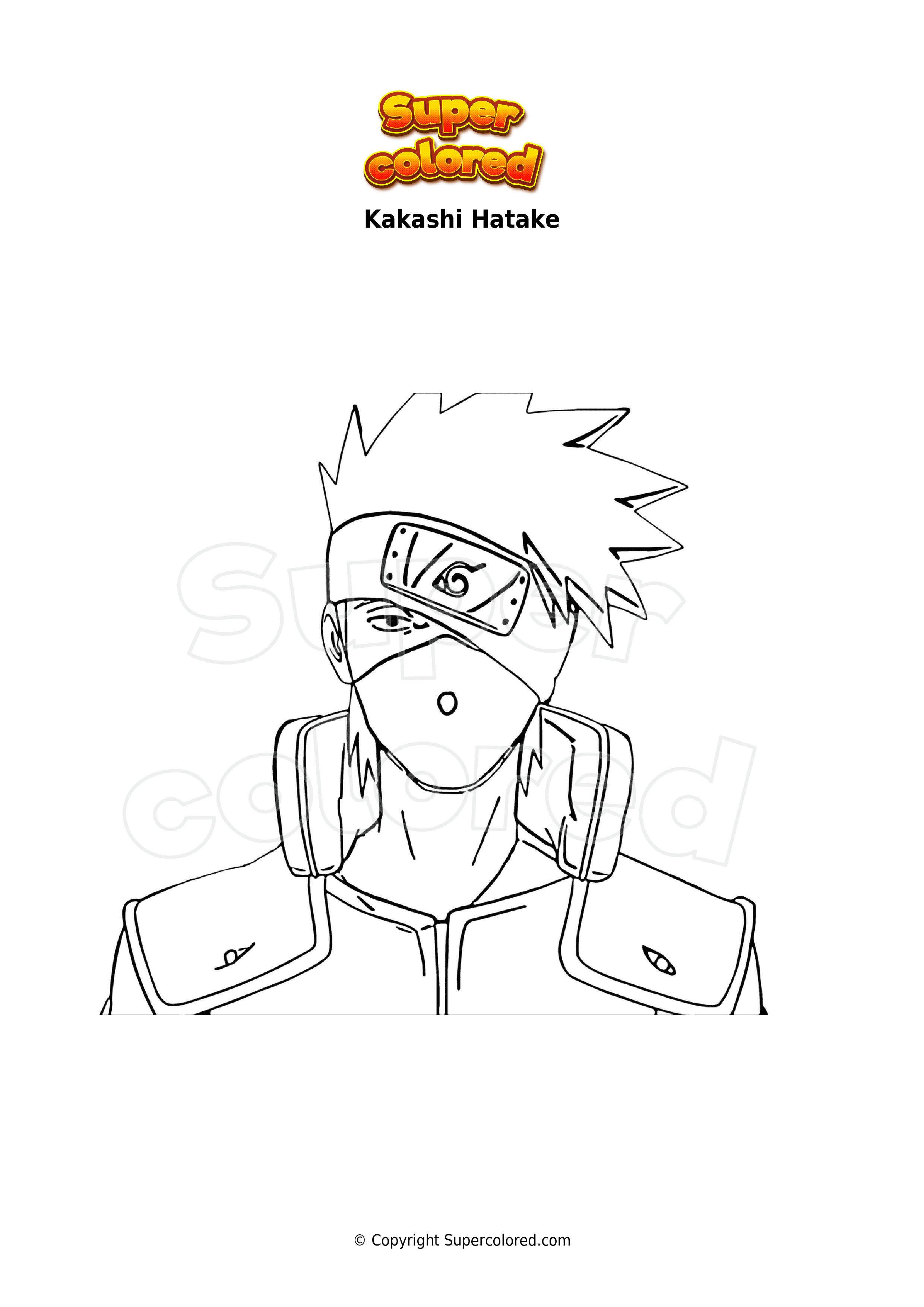 Coloring page kakashi hatake