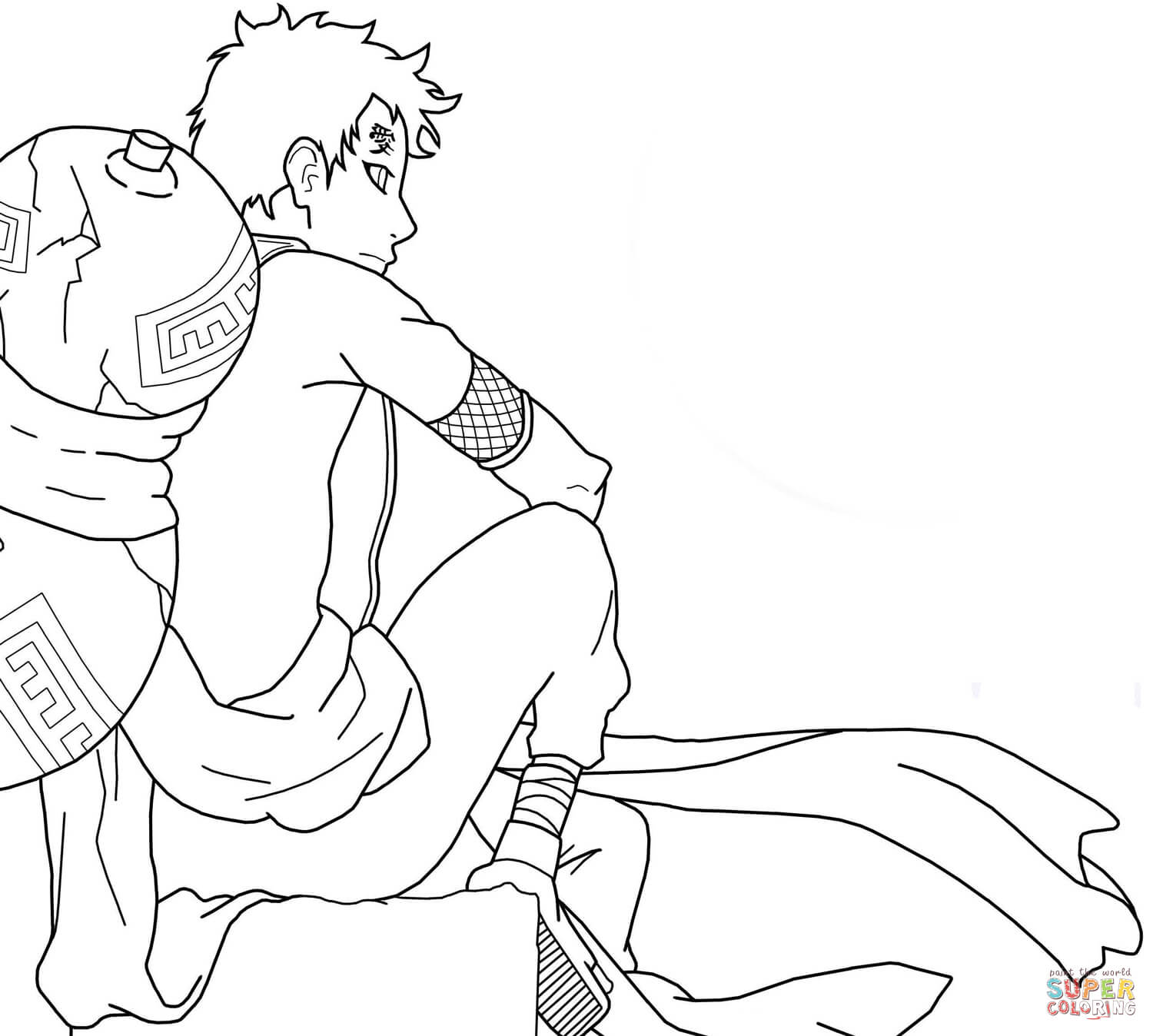 Gaara coloring page free printable coloring pages