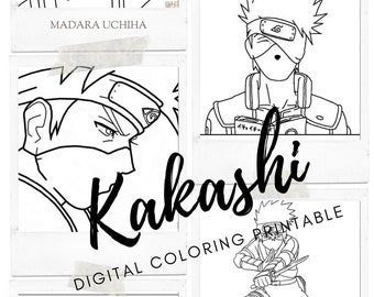 Kakashi coloring pages printable sketch outline lineart to color anime coloring printable naruto