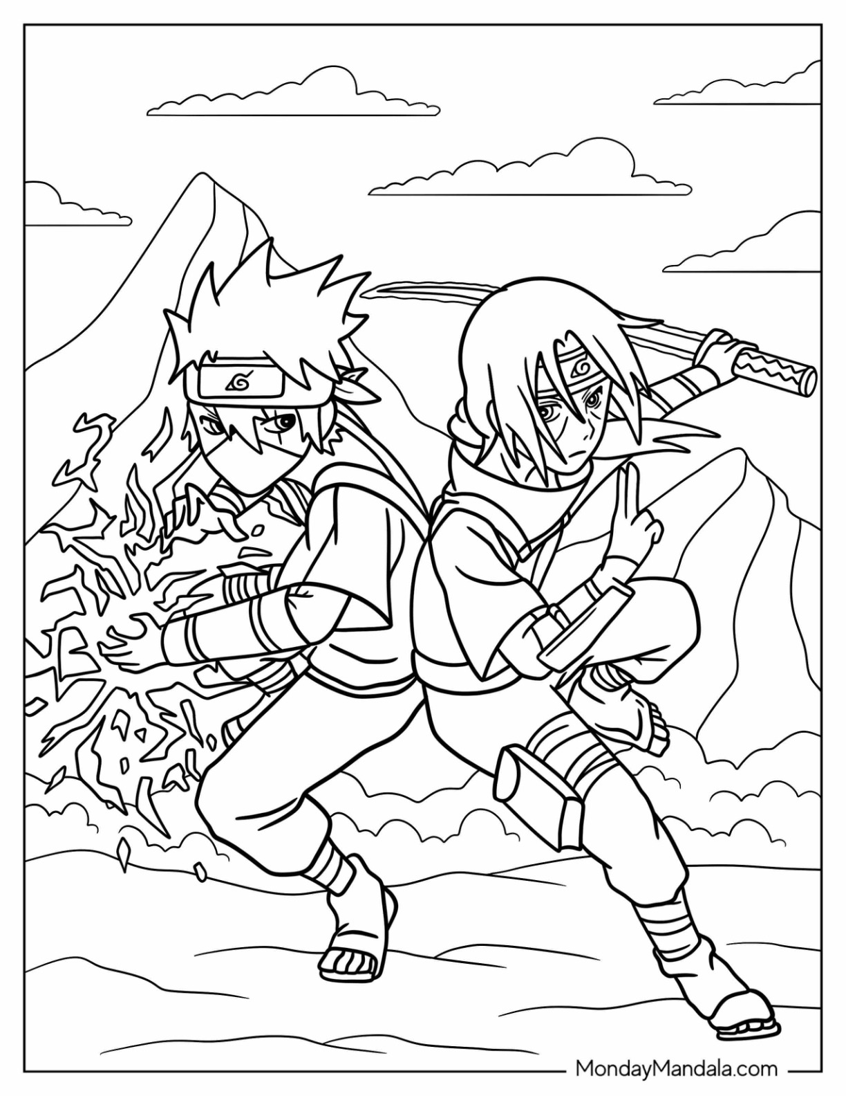 Itachi coloring pages free pdf printables