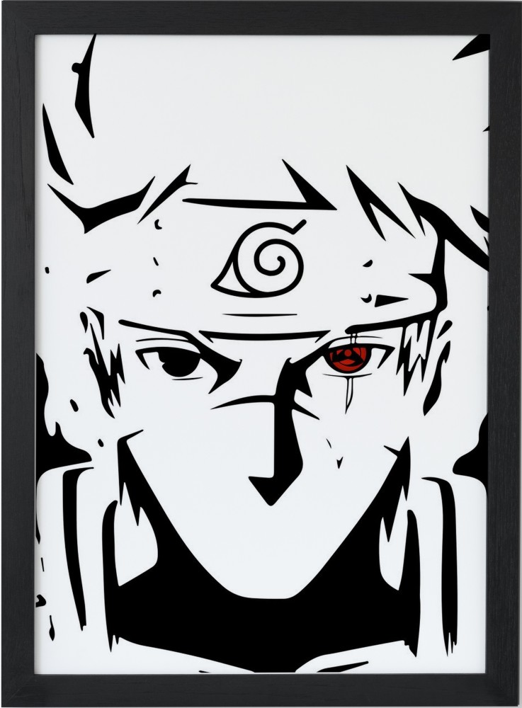 Naruto poster with frame kakashi poster sizex inch paper print