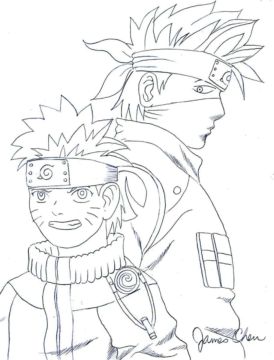 Naruto kakashi original comic art by comic book artist james chen