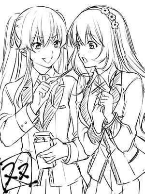 Mary and tsuzura sharing pocky rkakegurui