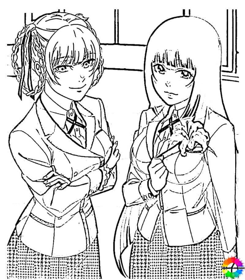 Kakegurui free coloring pages for children to color