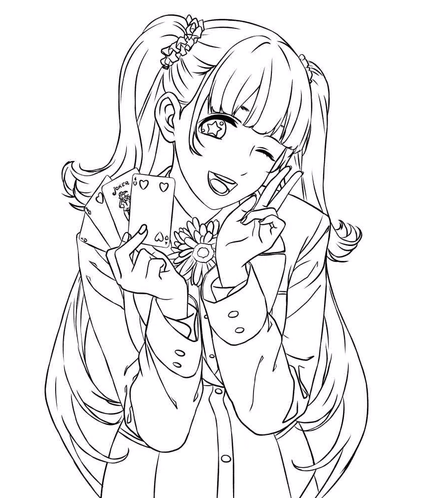 Kakegurui coloring pages printable for free download