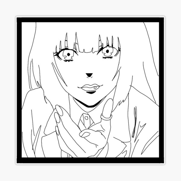 Yumeko jabamiâ black outline kakegurui sticker for sale by itsaiaaa