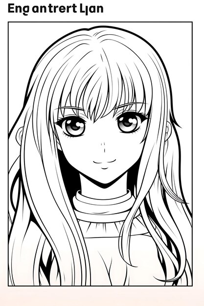 Premium vector anime coloring page