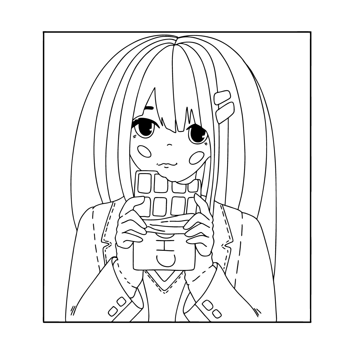 Coloring page charming anime girl â online and print for free