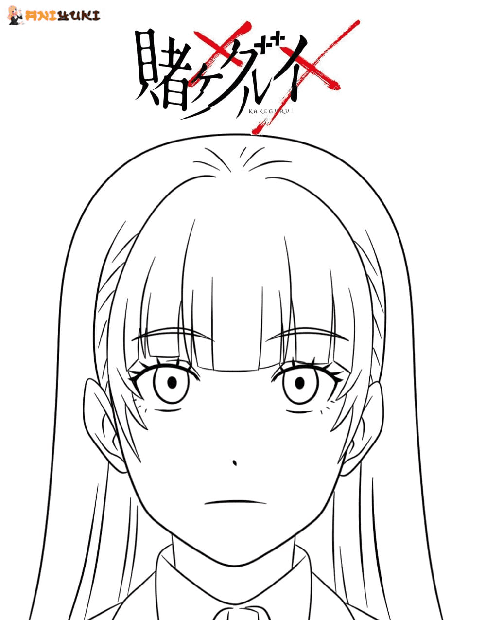 Kakegurui coloring pages printable for free download