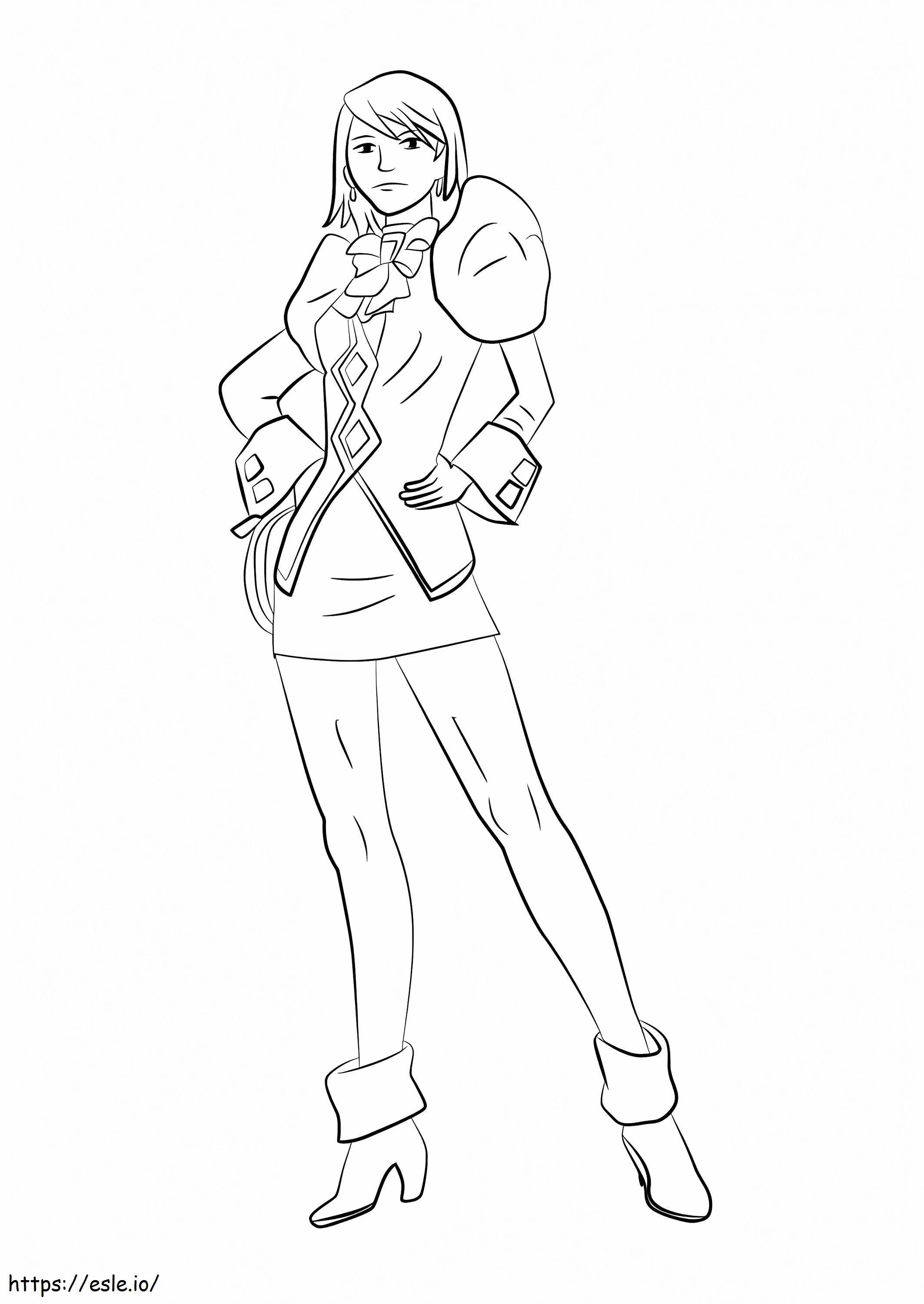 Franziska von karma from ace attorney coloring page