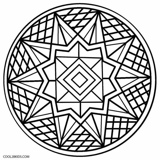 Printable kaleidoscope coloring pages for kids coolbkids geometric coloring pages coloring pages coloring book pages