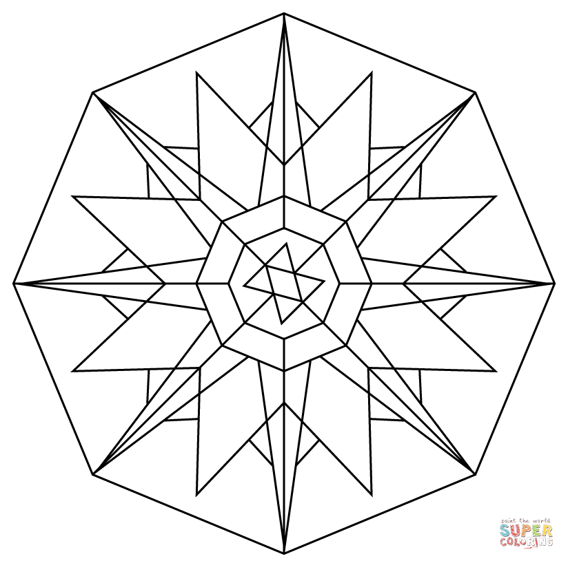 Kaleidoscope coloring page free printable coloring pages