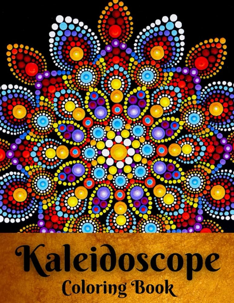 Kaleidoscope coloring book amazing patterns coloring images with geometric shapes for teens and adults easy fun symmetrical mandala designs for relaxing or stress relief man golden books