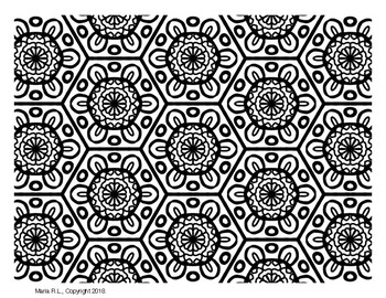 Free kaleidoscope coloring pages by maria rl tpt