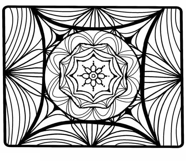 Square kaleidoscope coloring page