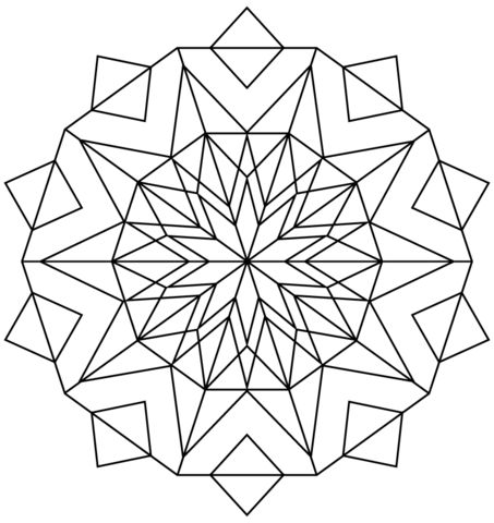 Kaleidoscope coloring page coloring pages free printable coloring pages dot painting tools