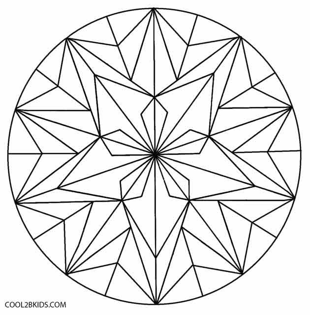 Printable kaleidoscope coloring pages for kids coolbkids geometric coloring pages pattern coloring pages coloring pages