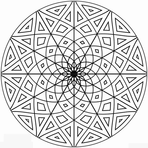 Printable kaleidoscope coloring pages