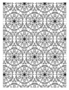 Floral kaleidoscope coloring sheet by rlm doodles tpt