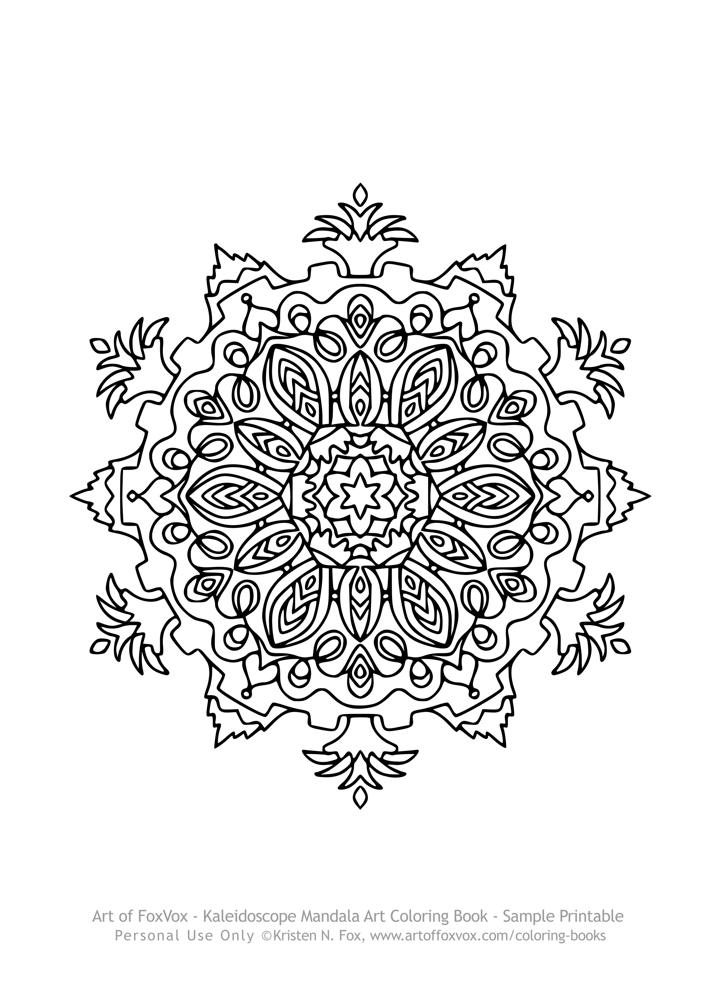 Free kaleidoscope mandala coloring page to print art of foxvox â original celtic art fine art photography