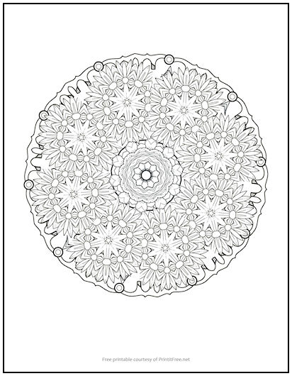 Kaleidoscope mandala coloring page print it free