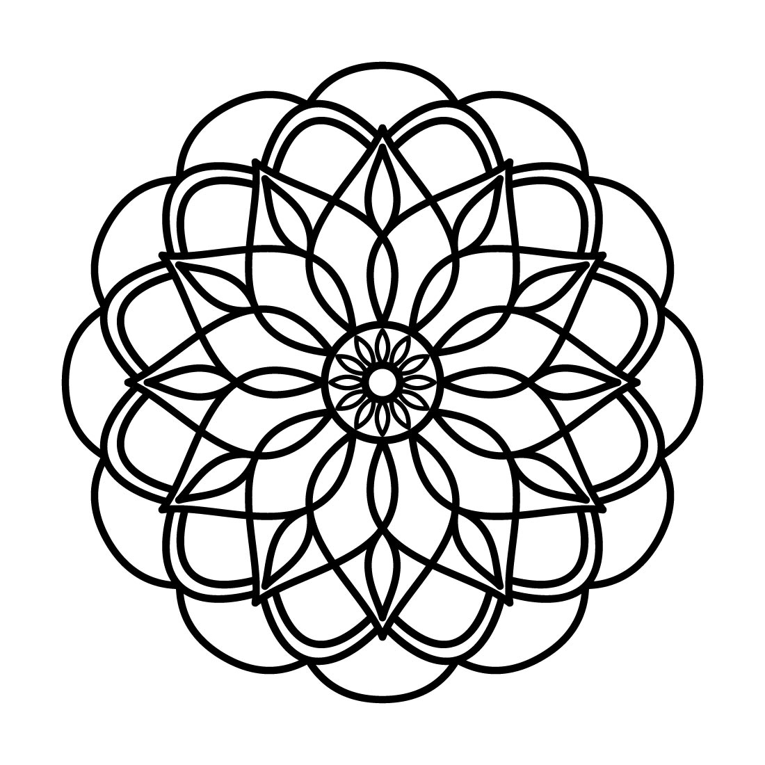 Abstract kaleidoscope ornament round geometric mandala coloring book