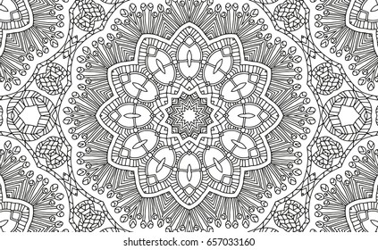 Plex kaleidoscope mandala coloring book black stock vector royalty free