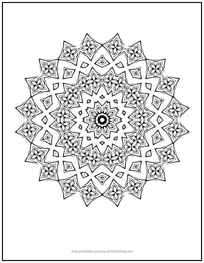 Flower chain mandala coloring page print it free