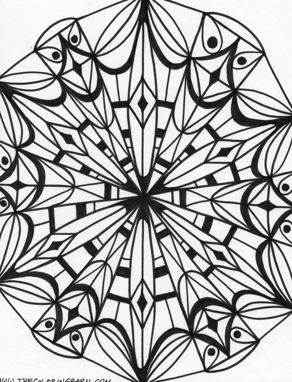 Kaleidoscope coloring pages â free printable sheets