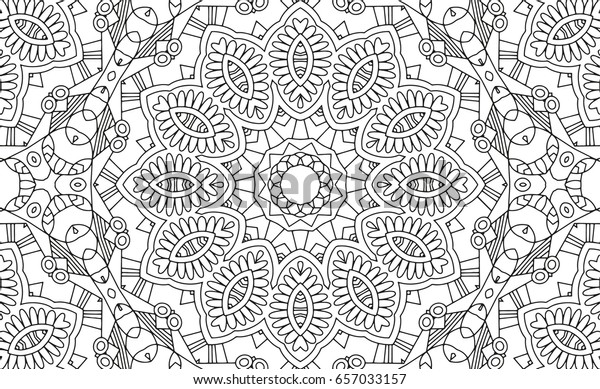 Plex kaleidoscope mandala coloring book black stock vector royalty free