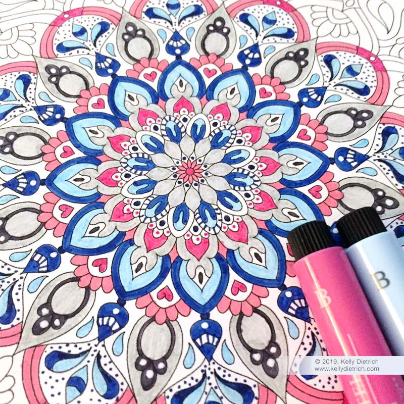 Cheerful mandala free downloadable coloring page for june â kelly dietrich mandala art