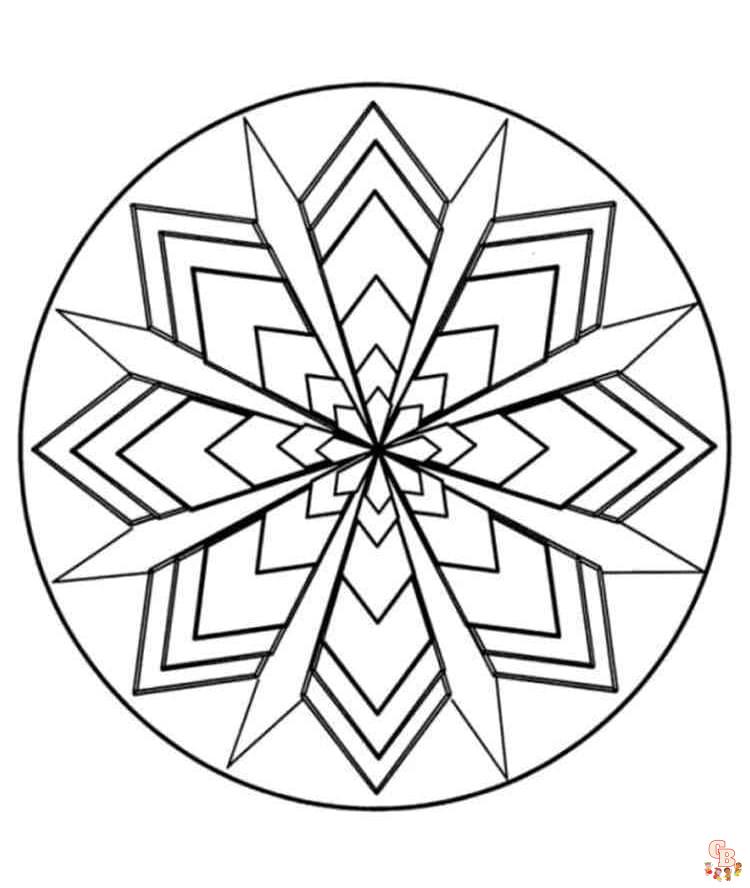 Printable kaleidoscope coloring pages free for kids and adults