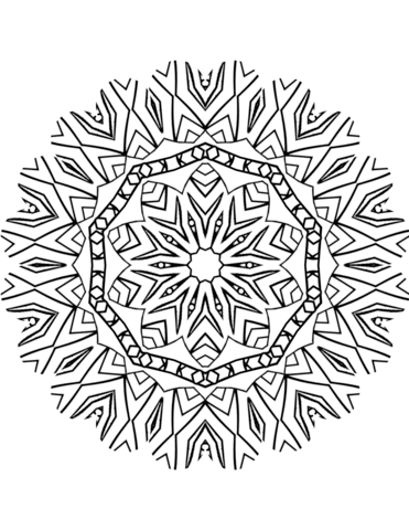 Kaleidoscope mandala coloring page free printable coloring pages