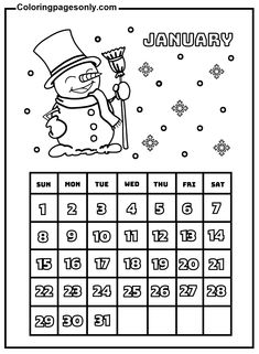 Calendar coloring pages cute calendar coloring pages calendar