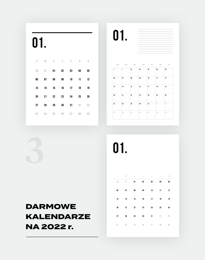 Kalendarz do druku darmowy i minimalistyczny jacek kåosiåski