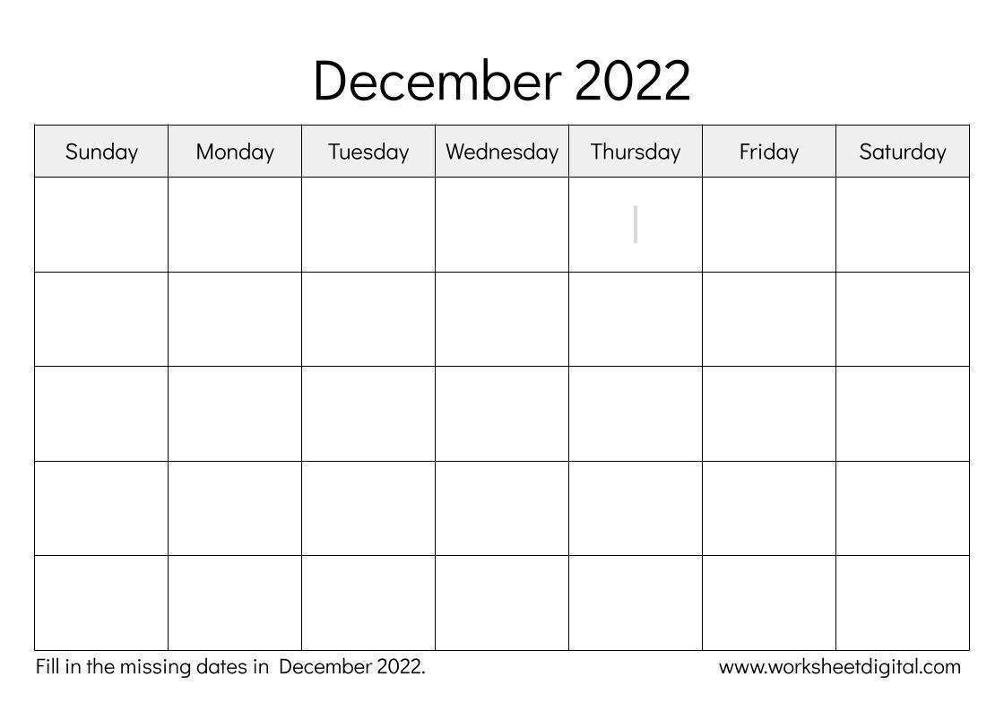 Calendar december