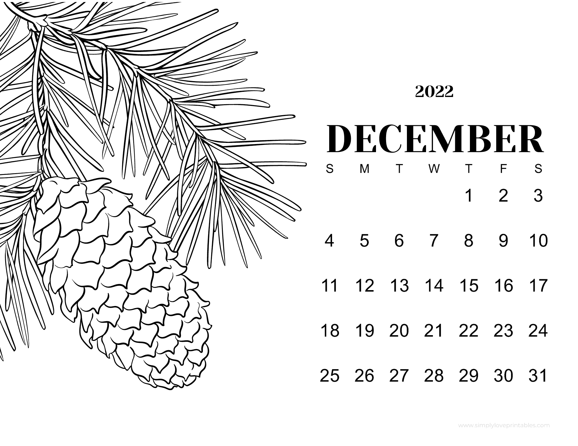 Free printable december calendars simply love printables