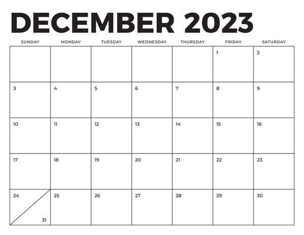 Blank december calendar royalty