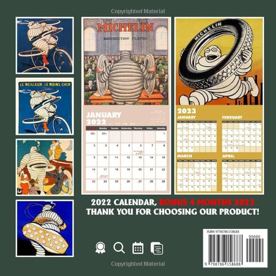 Art calendar artwork michelin bibendum calendar january