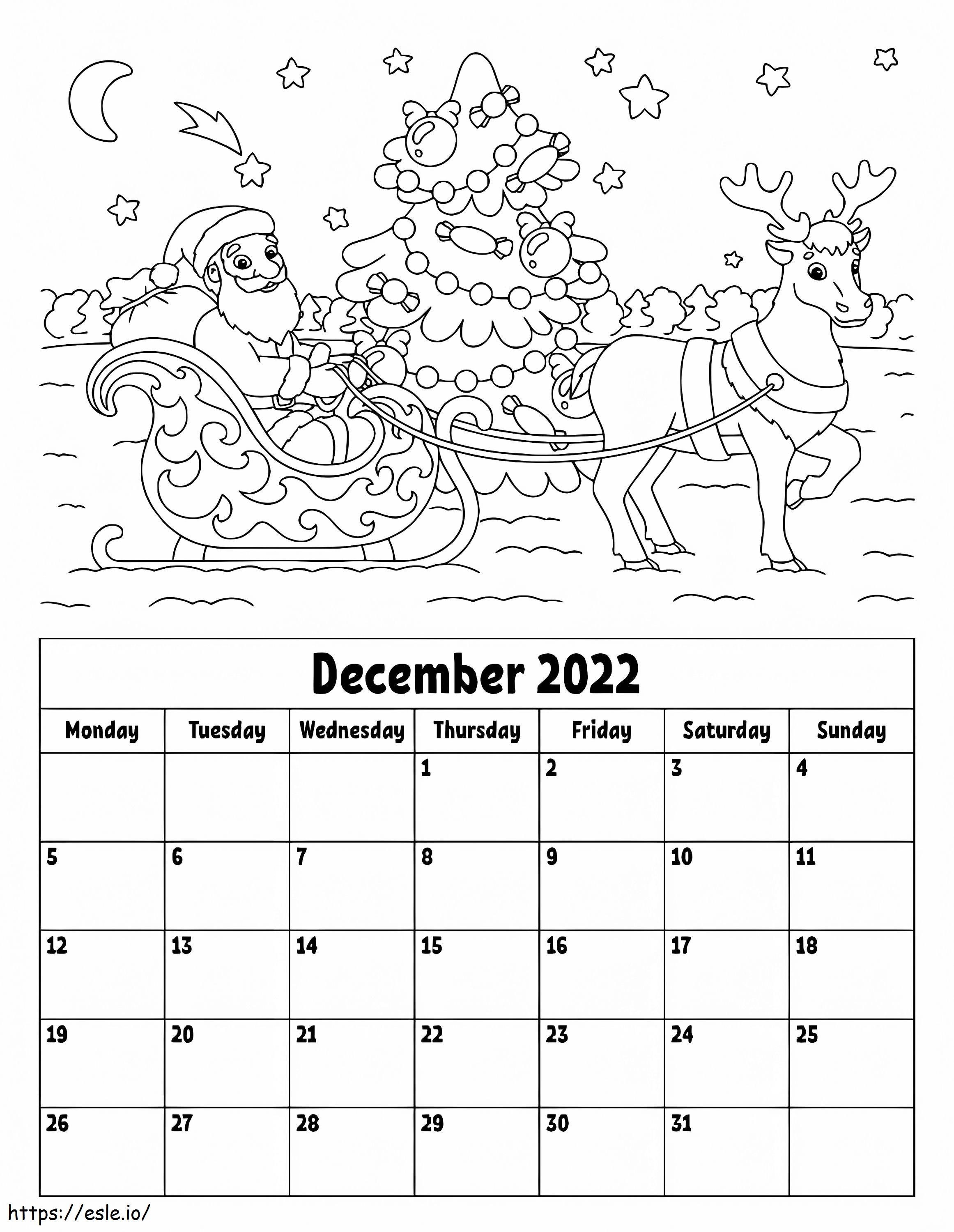 December calendar coloring page