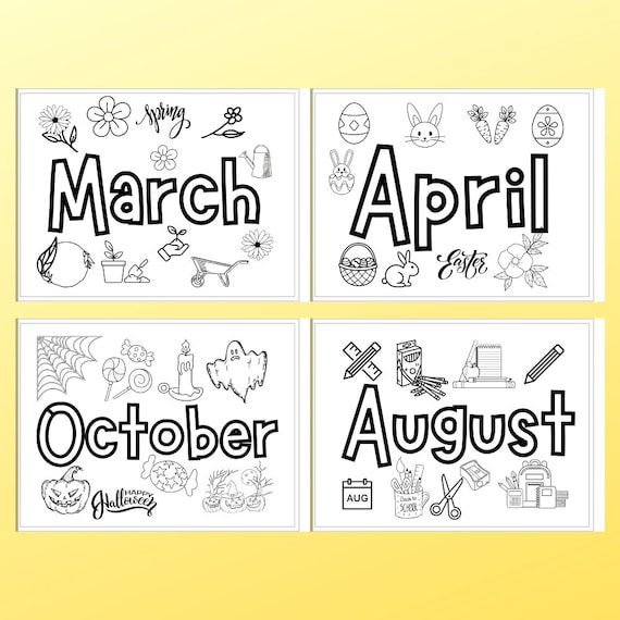 Months of the year printable coloring sheet for teachers kindergarten preschool kids for classroom activity learn about months