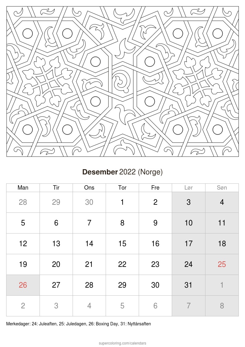 Kalender desember norge