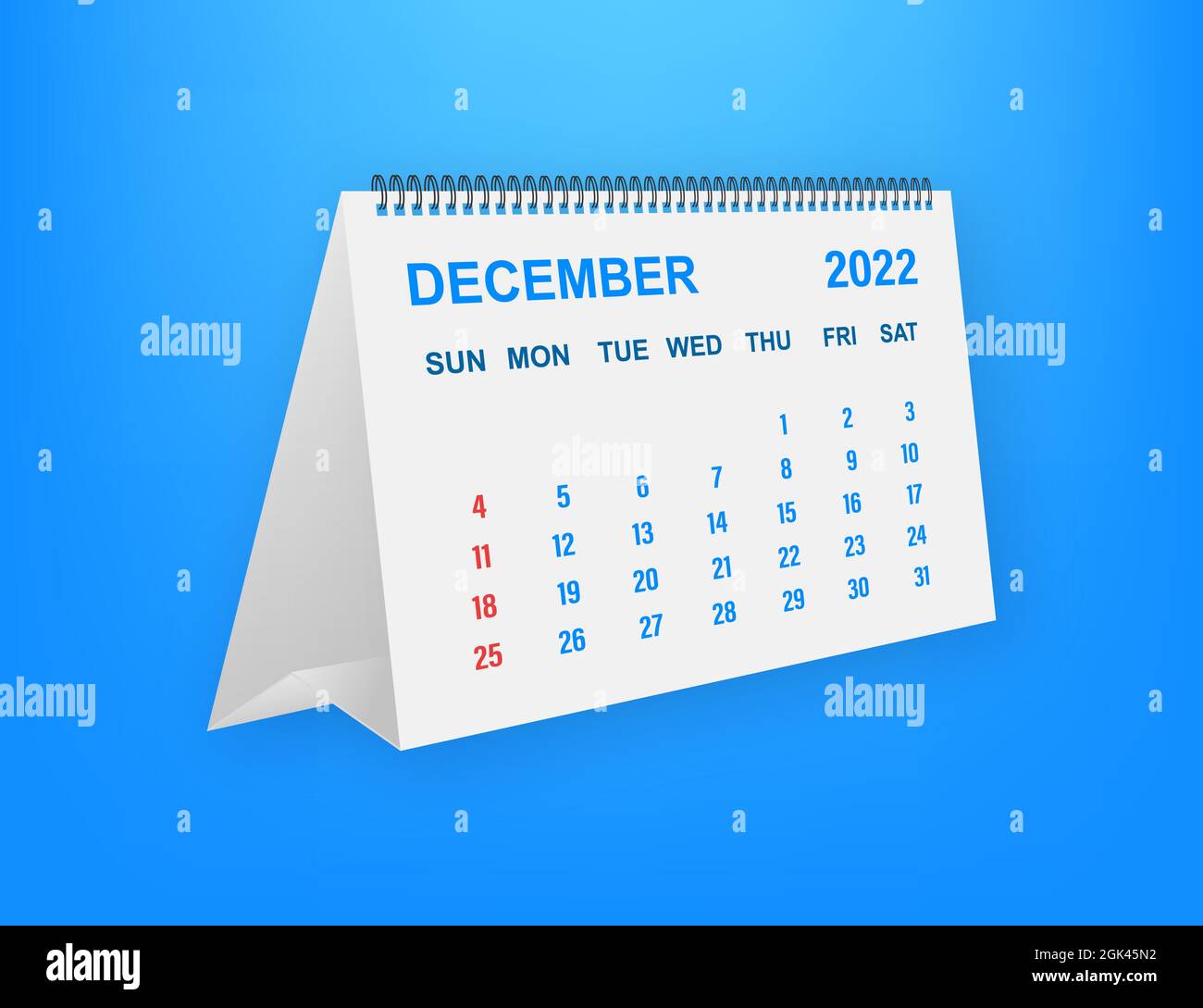 December calendar leaf calendar in flat style a size vector illustration stock vector image art