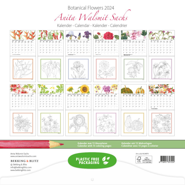 Buy botanical flowers anita walsmit sachs maandkalender bekking blitz