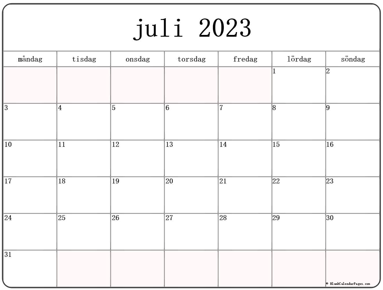 Juli kalender svenska kalender juli