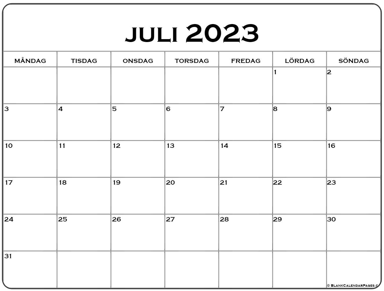 Juli kalender svenska kalender juli