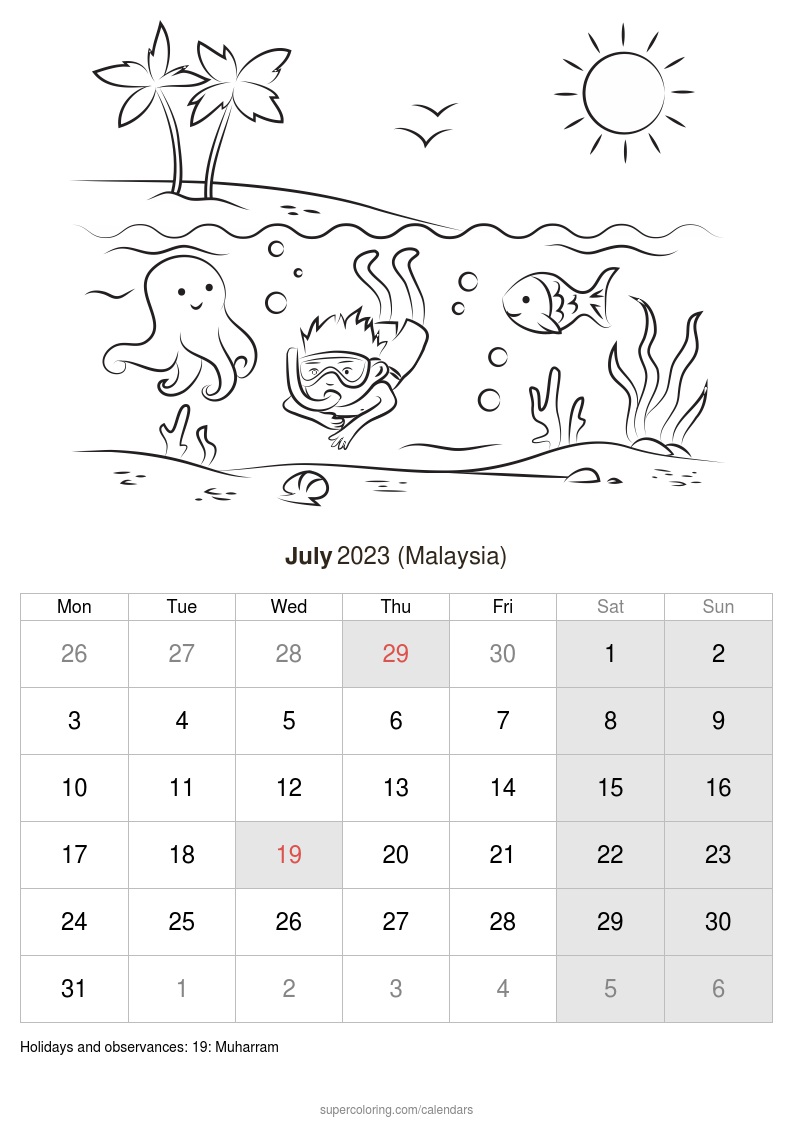 July calendar