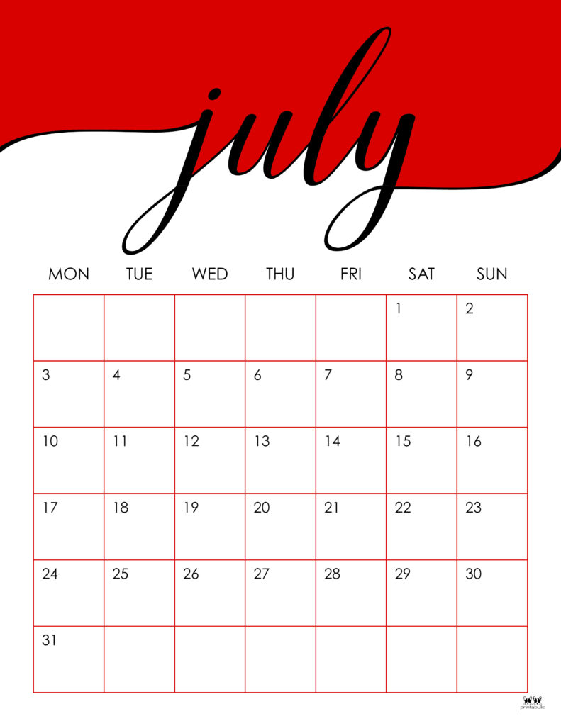 July calendars