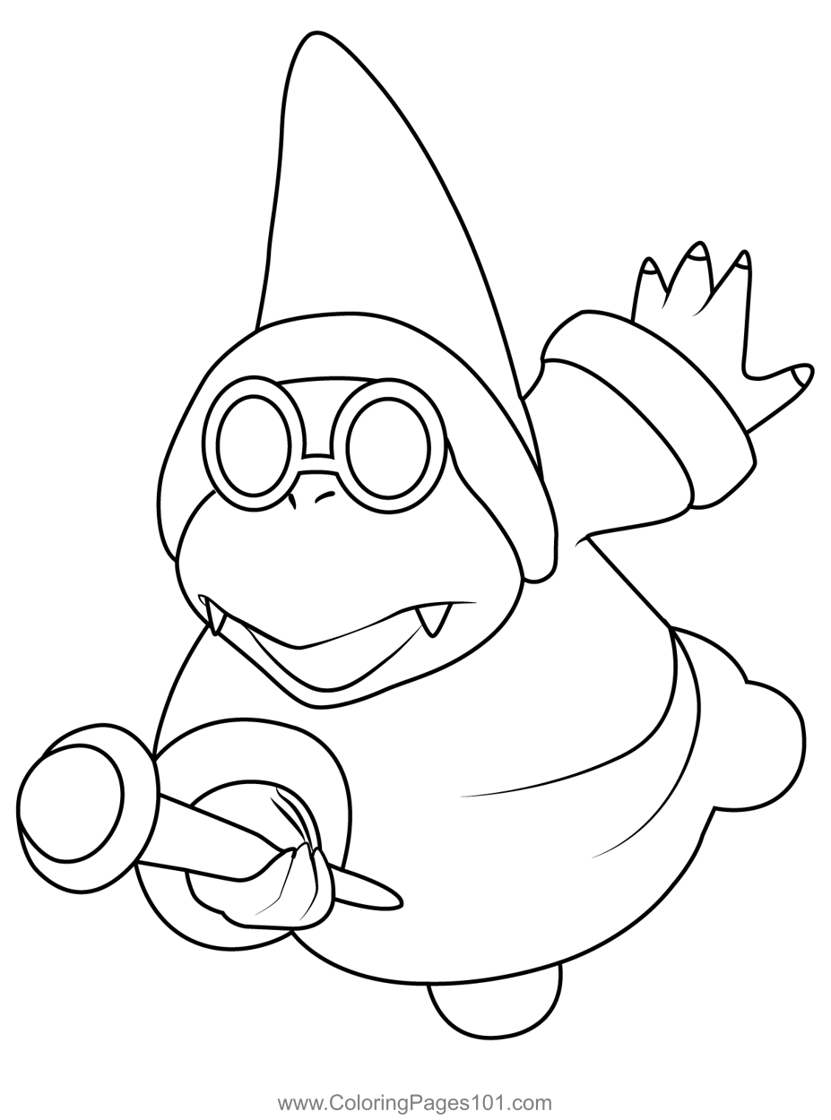 Kamek mario kart coloring page for kids